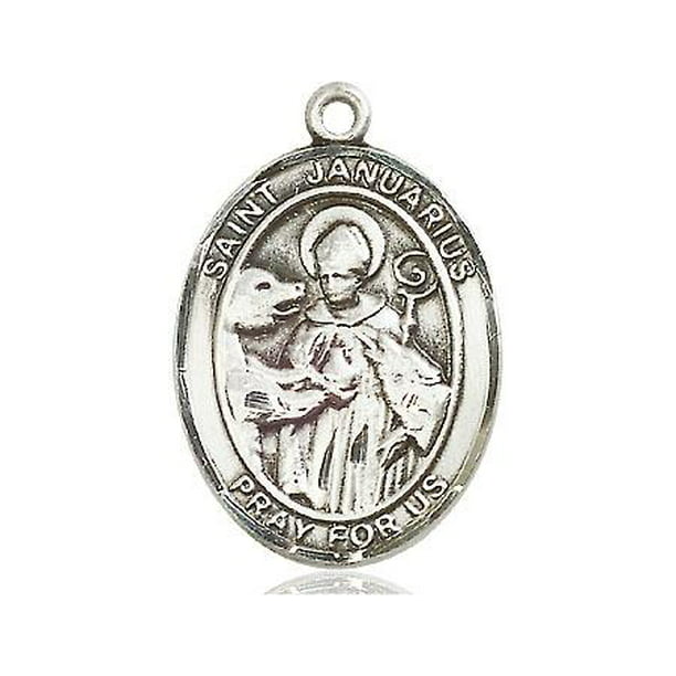Saint Lucy Round Medal Charm Pendant 0.79 Inch Sterling Silver St